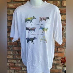 Camp David 109% cotton Kansas City Cow Parade 2001 graphic t shirt size xxl